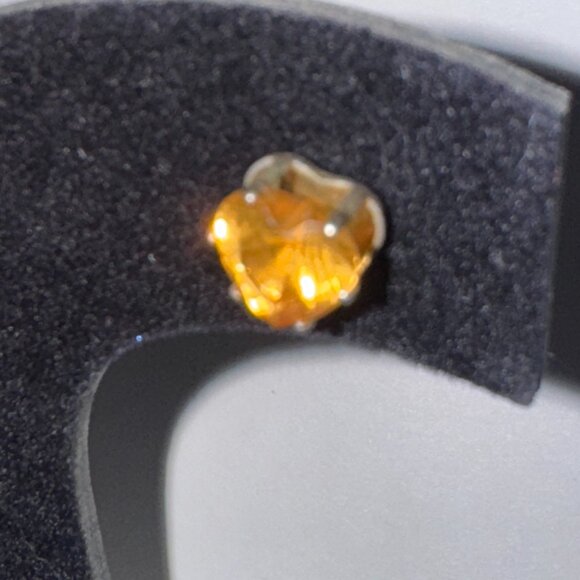 Clear 8.47mm Sterling Silver Heart Post Earrings - Picture 9 of 16